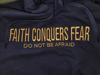 Faith Embroidery Hoodie - Navy