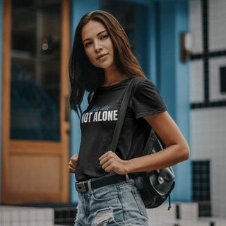 Not Alone Embroidery Tee - Black