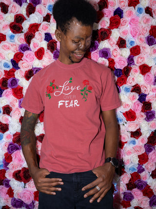 Choose Love Embroidery Tee - Deep Rose