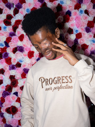 Progress Embroidery Sweatshirt- Sand