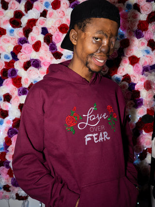 Choose Love Embroidery Hoodie - Maroon