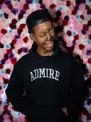 Classic Admire Embroidery Hoodie - Black